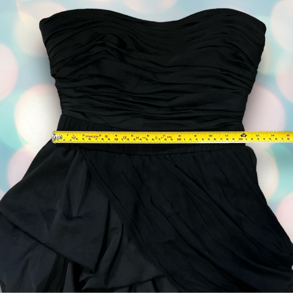 bebe Women’s Y2K Black Strapless Formal Bubble Ruched Tulle Mini Dress Size XS - Picture 6 of 8